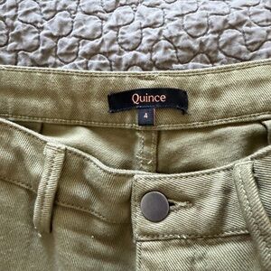 Quince Olive Utility High-Waist Pants